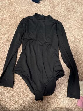 Princess Polly Black Long Sleeve Mock Neck Bodysuit